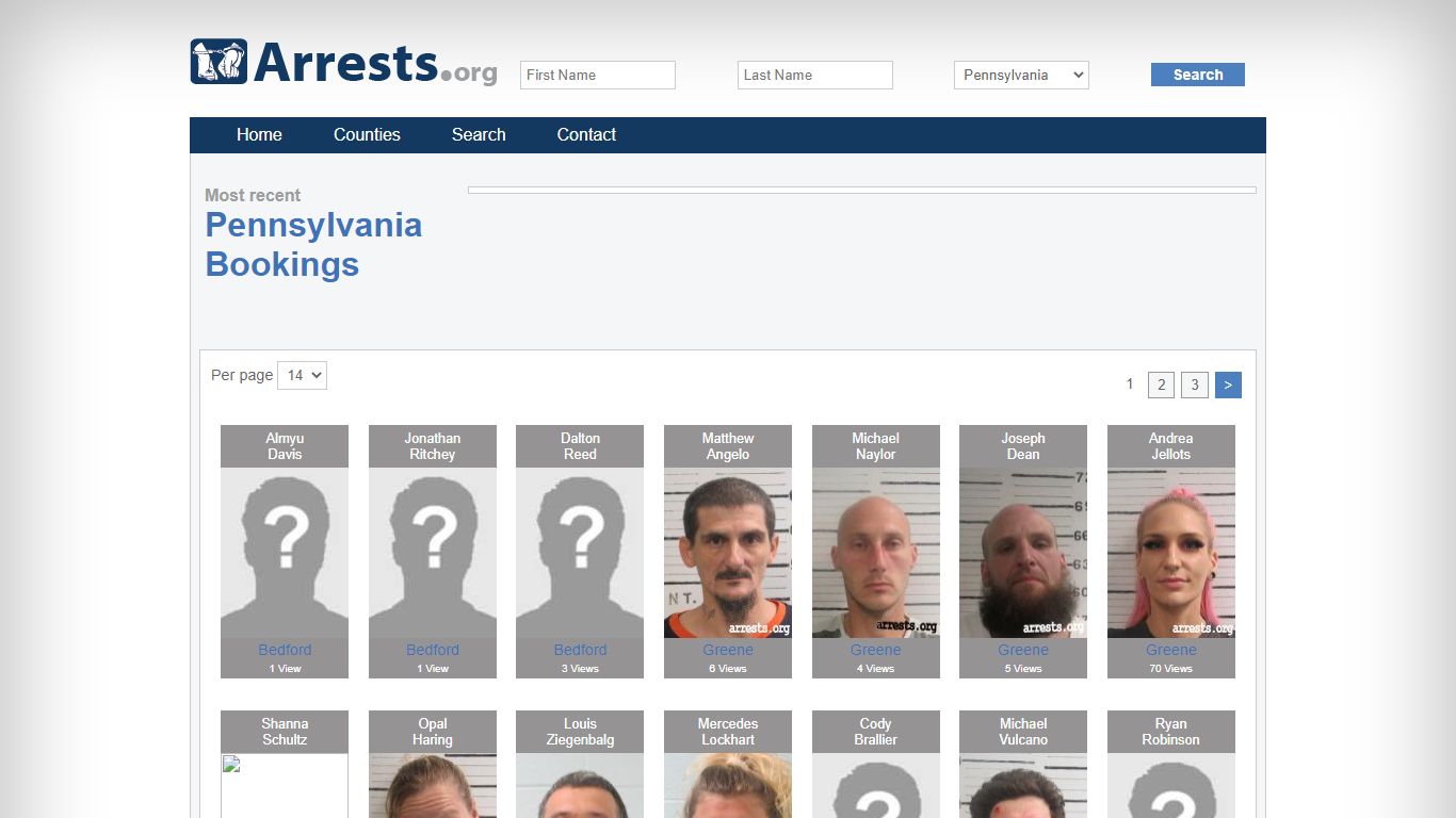 Pennsylvania Arrests and Inmate Search